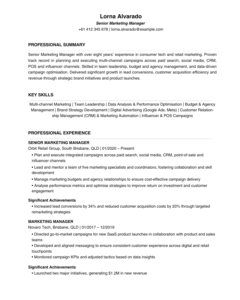 Optimised resume